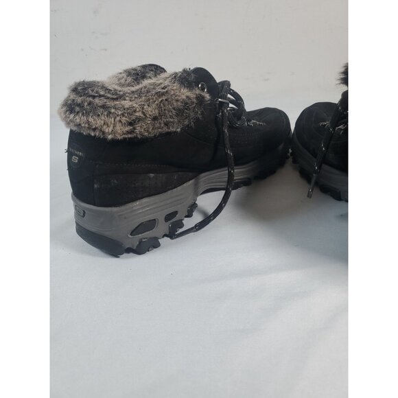 SKECHERS Winter Snow Boot Women 7.5 Brown Leather Faux Fur Lined Lace Up - Picture 14 of 16